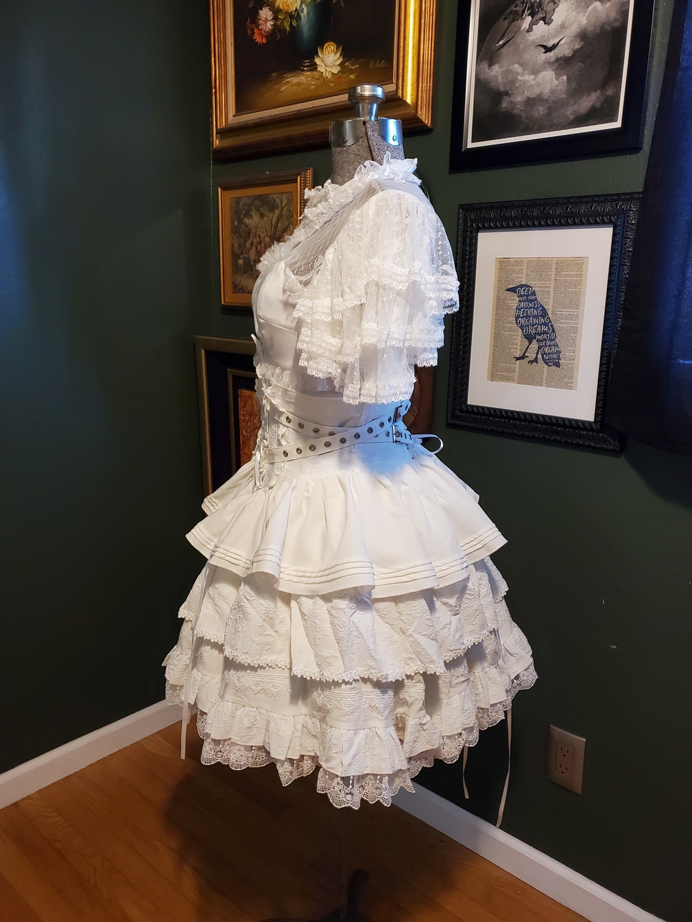 White Two Piece Jirai Kei Shiro Lolita Elegant street wear - Picture 3 of 11